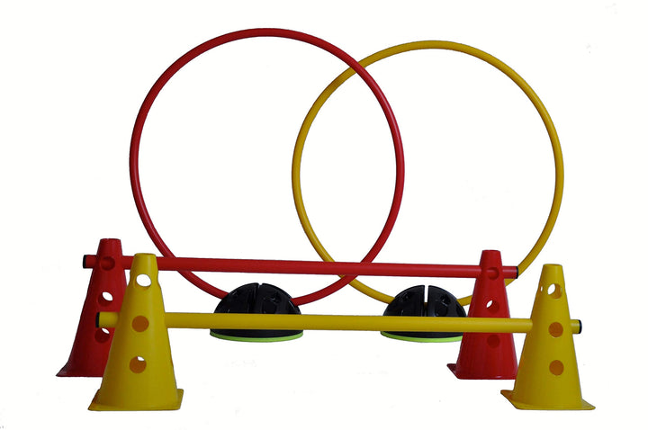 Agility Hürden und Reifen-Set (rot, gelb)
