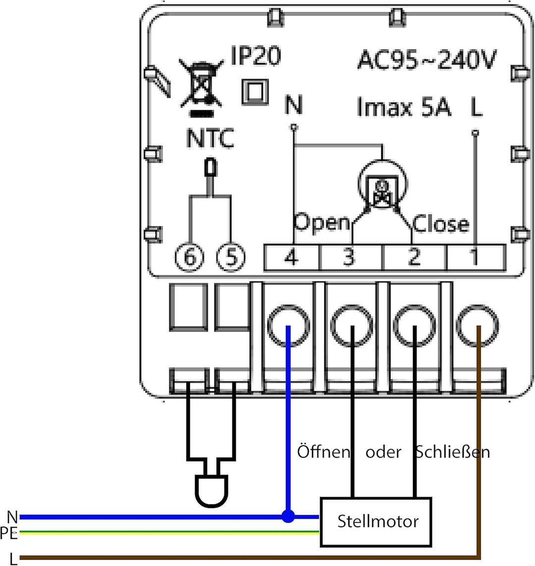 Luxus-Time WiFi Raumthermostat Heizungsthermostat Rahmen EXT. Sensor Thermostat Fussbodenheizung pro