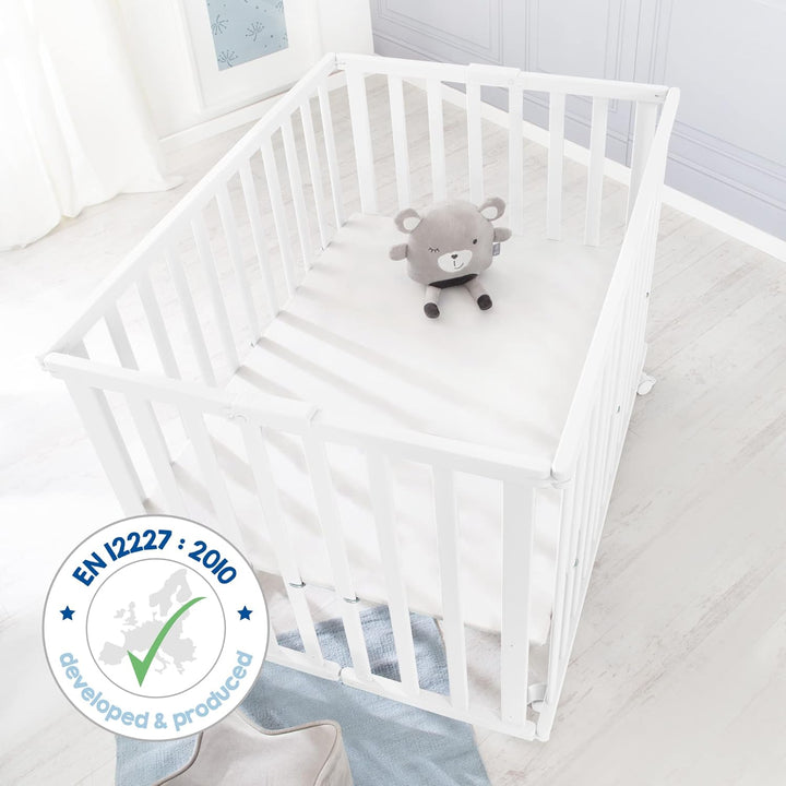 roba Laufgitter klappbar 75 x 100 cm - Platzsparender und faltbarer Baby Laufstall - Mobiles Krabbel
