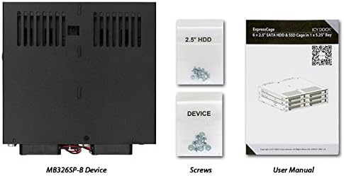 ICY DOCK Wechselrahmen für 6X 2,5 Zoll (6,4cm) SATA/SAS SSD/HDD in 1x 5,25 Zoll (13,3cm) ExpressCage