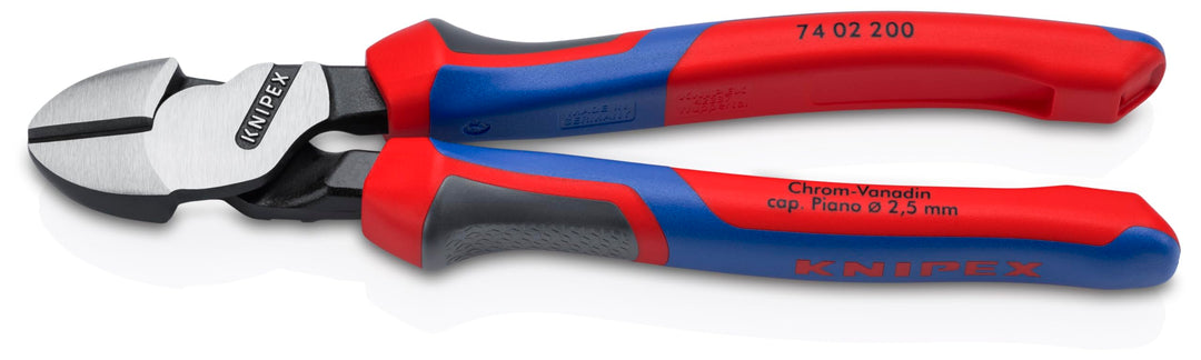 Knipex Kraft-Seitenschneider schwarz atramentiert, mit Mehrkomponenten-Hüllen 200 mm (SB-Karte/Blist