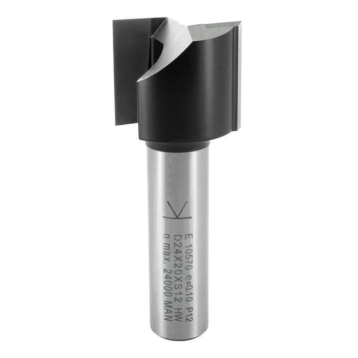 ENT 10570 Nutfräser HW, Schaft (S) 12 mm, Durchmesser (D) 24 mm, NL 20 mm, SL 40 mm, GL 60 mm D=24 /