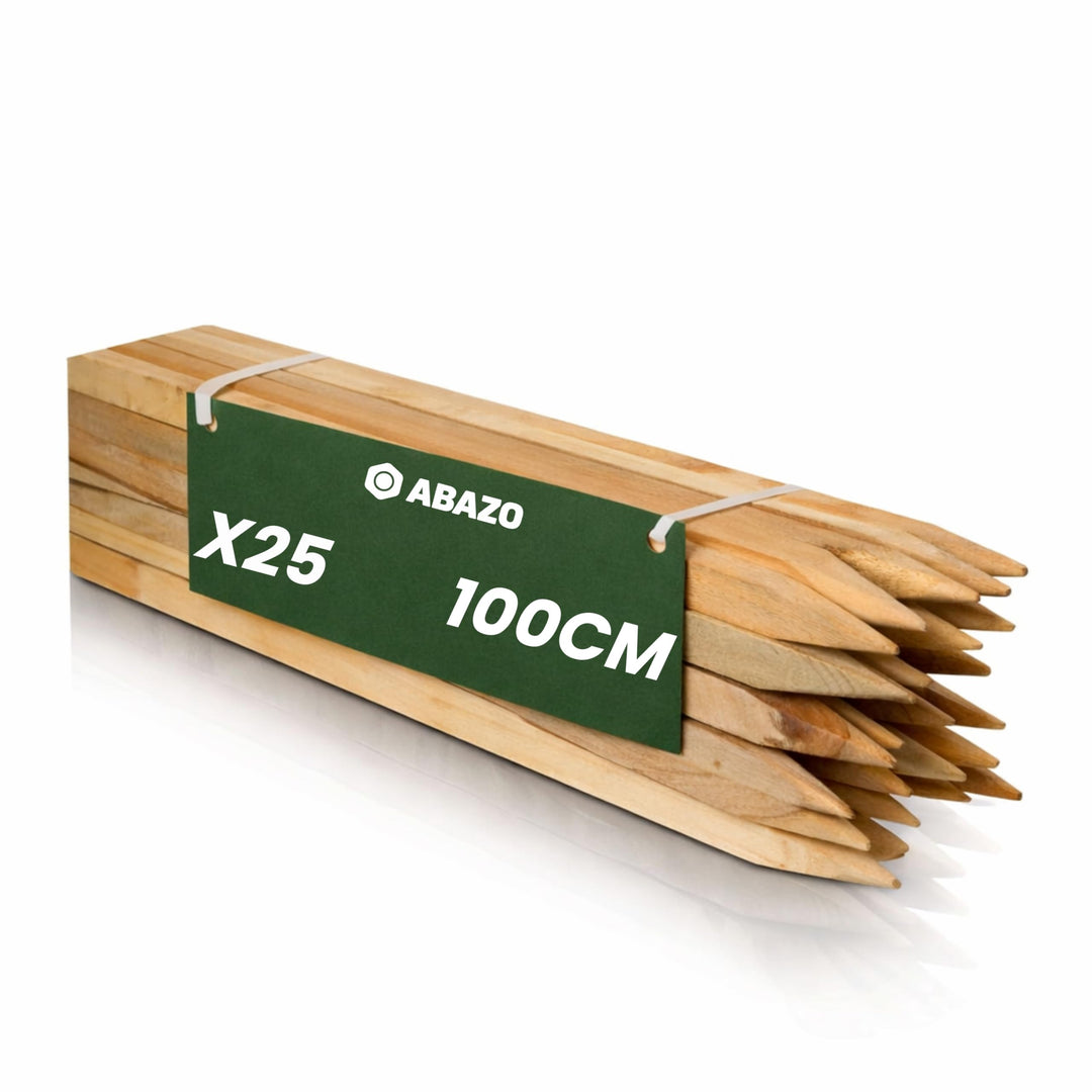 Buchenholz Holzpflöcke & Holzpfähle Quadratisch 25 Stück - Längen 100 cm - Ideal für Zaunpfosten, Za