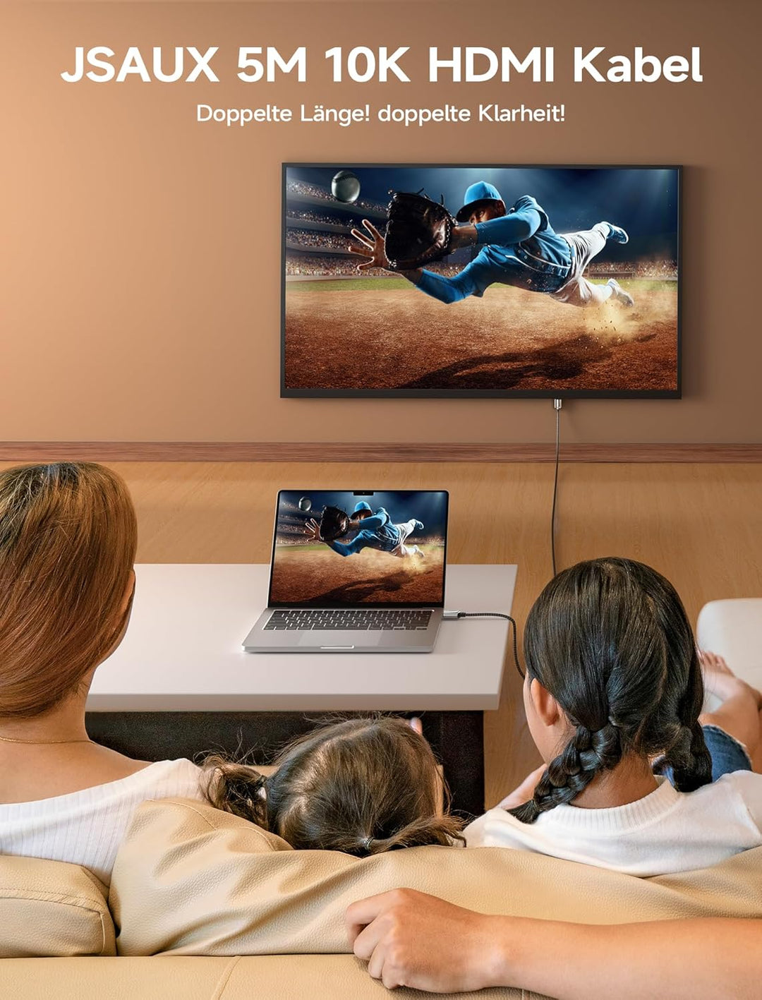 JSAUX 8K HDMI Kabel 5M, HDMI 2.1 Kabel Ultra High Speed 48Gbps, (8K@60Hz 4K@120Hz 144Hz) HDMI Kabel,
