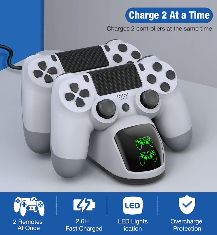 PS4 Controller Dockingstation mit Ladekabel, 1,8 Stunden Schnellladung, PS4 Controller, Ladestation