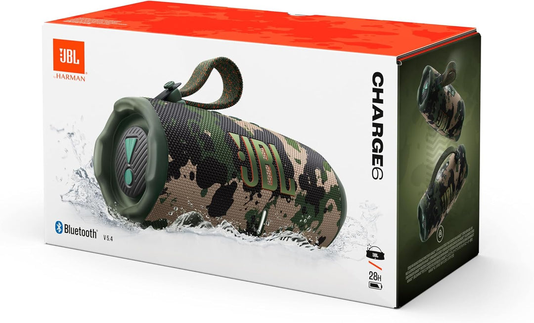 JBL Charge 6, tragbarer Bluetooth-Lautsprecher, 28 Stunden Akkulaufzeit, IP68 wasserdicht, Staub- un