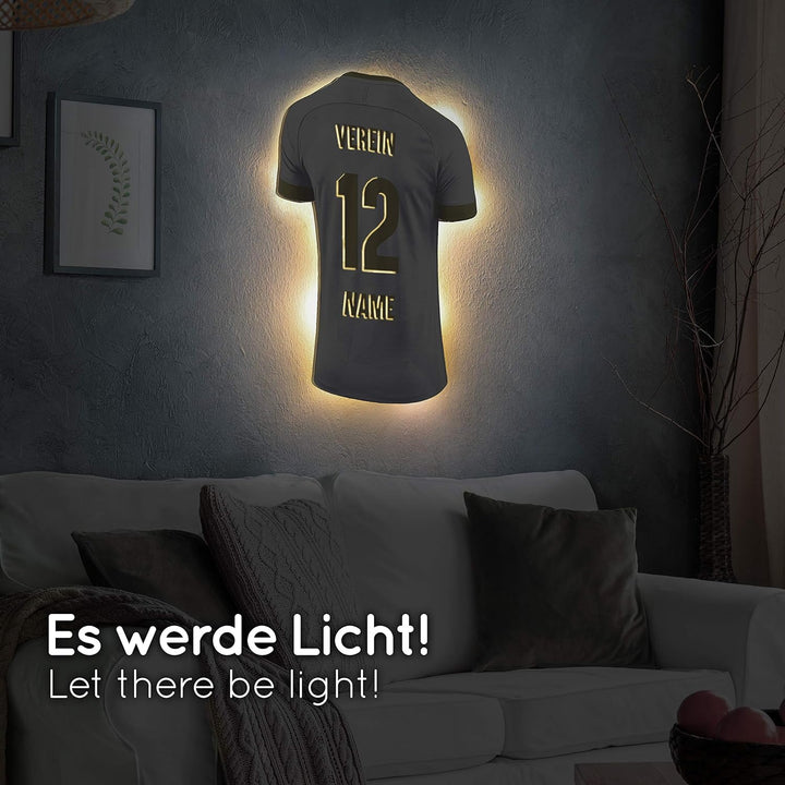 Elbeffekt Trikotlampe für Madrid Fans aus Holz - personalisierbares Geschenk - schenke Dein individu