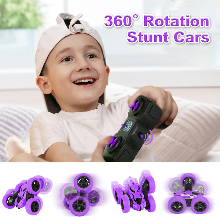 MidiVix Ferngesteuertes Auto, 90 Min Spielzeit, 2.4Ghz Doppelseitig 360° drehbare RC Stunt Crawler m