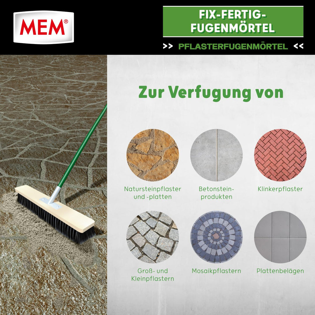 MEM Fix-Fertig-Fugenmörtel, Witterungsbeständig, Anwendungsfertig, Gegen Unkrautbewuchs, Steingrau,