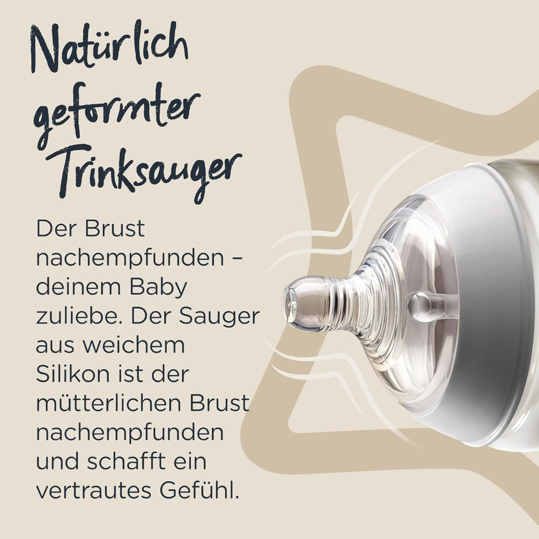 Tommee Tippee Closer to Nature Babyflaschen Starterset, Natürlich geformter Trinksauger mit Anti-Kol