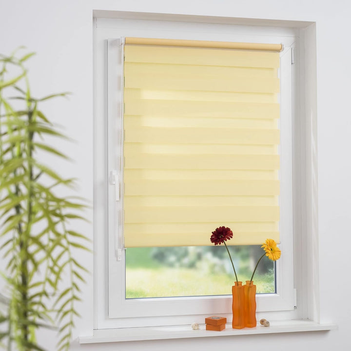 Liedeco® Duo Rollo Klemmfix - 80 x 210 cm Lemon Yellow/lichtdurchlässig/stufenlos verstellbar/leicht