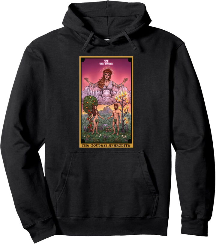 Tarotkarte mit der Göttin Aphrodite The Lovers Heidnische Hexe Liebe Pullover Hoodie