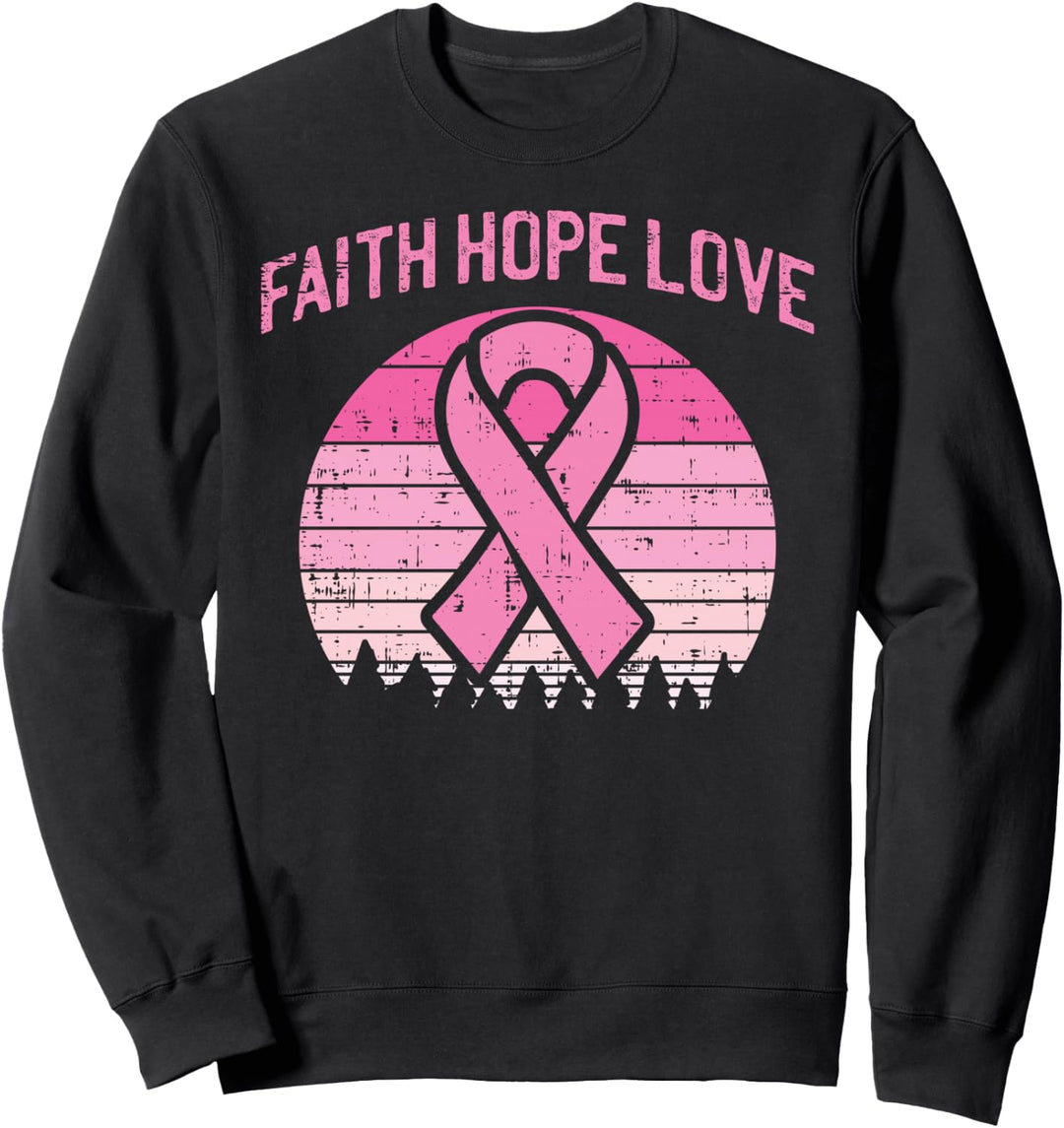 Faith Hope Love Pink Ribbon Brustkrebs-Bewusstsein Frauen Sweatshirt