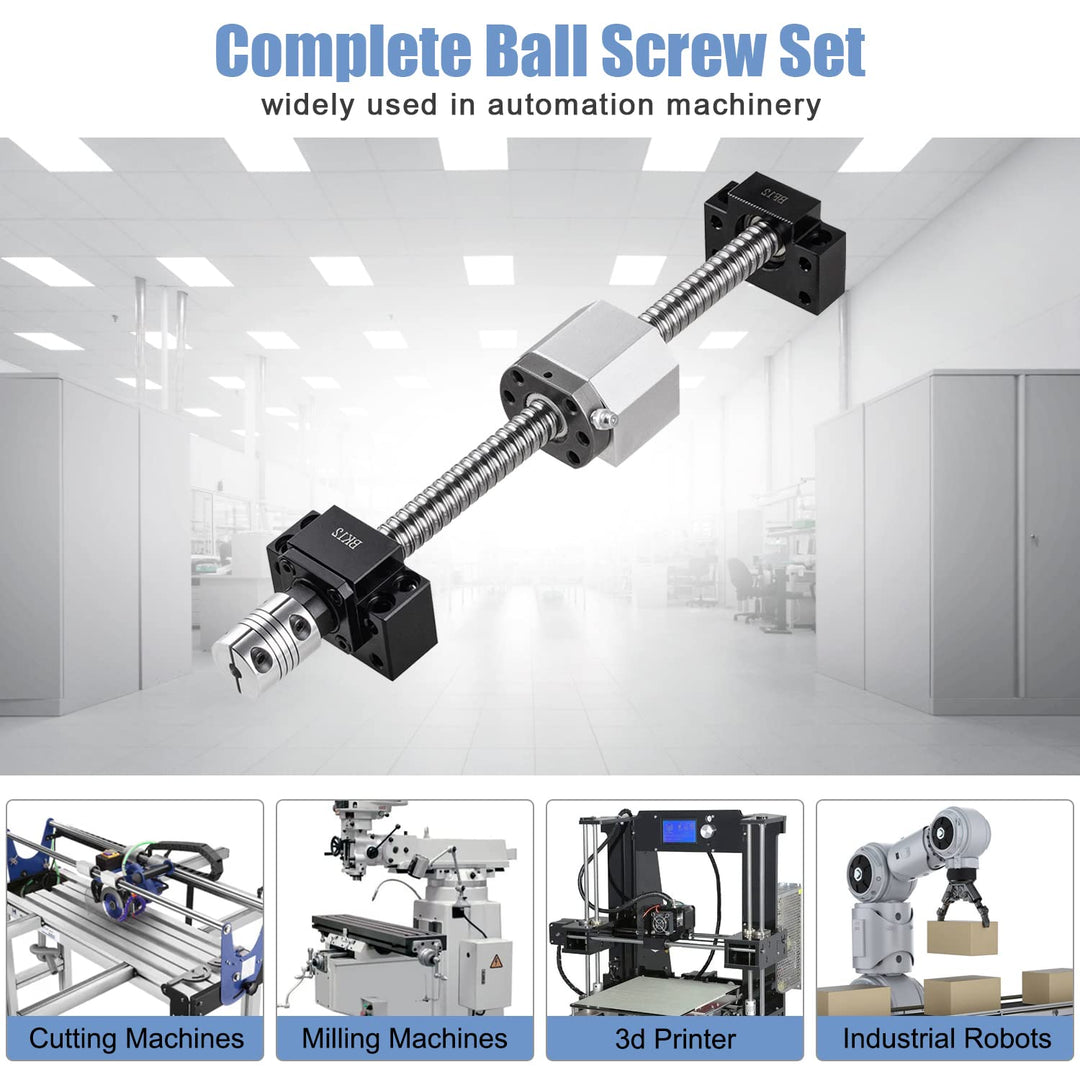 CNCMANS Kugelumlaufspindel SFU1605 1550mm Edelstahl Gerollte ballscrew mit BK12 / BF12 Endunterstütz