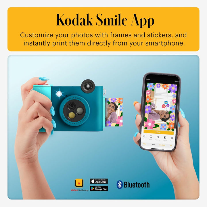KODAK Smile+ 2-in-1 Digitale Sofortbildkamera & Bluetooth Fotodrucker Starterpaket + Deluxe Tasche +