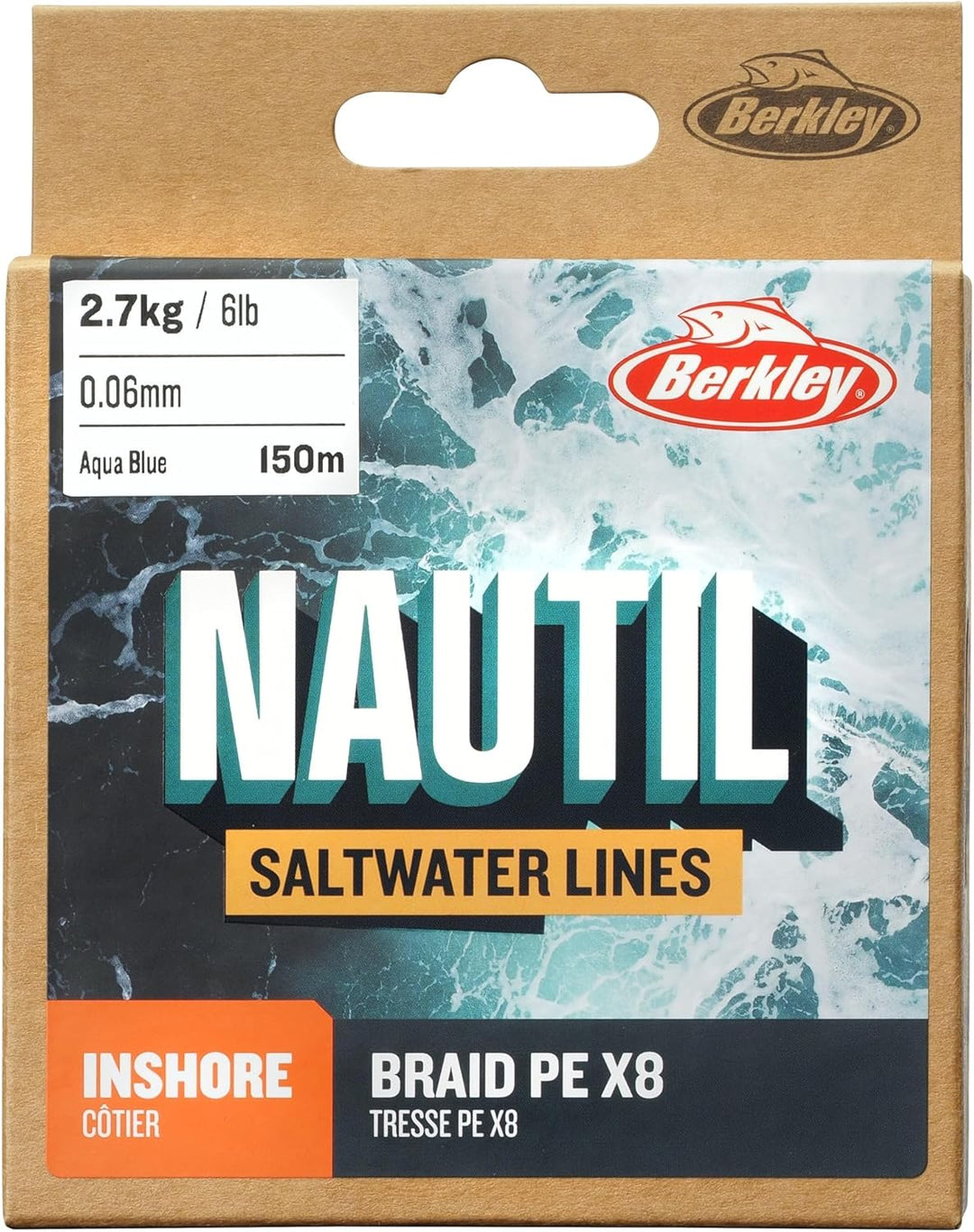 Berkley Nautil Inshore Braid Angelschnur AquaBlue - 0.30MM-18.1kg-300m Aquablue, AquaBlue - 0.30MM-1