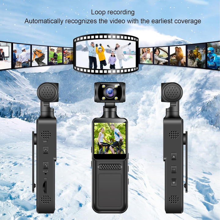 PUSOKEI 4K WiFi Action Kamera, 40MP Vlogging Kameras mit 1,3 "HD IPS Bildschirm, 180 ° Drehbares Obj