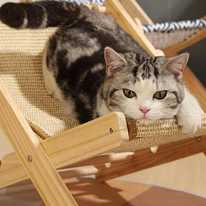 Katzen Hängematte Stuhl | 1/2 Stück Cat Sisal Chair | 4-stufig Höhenverstellbares Katzenhängematte K