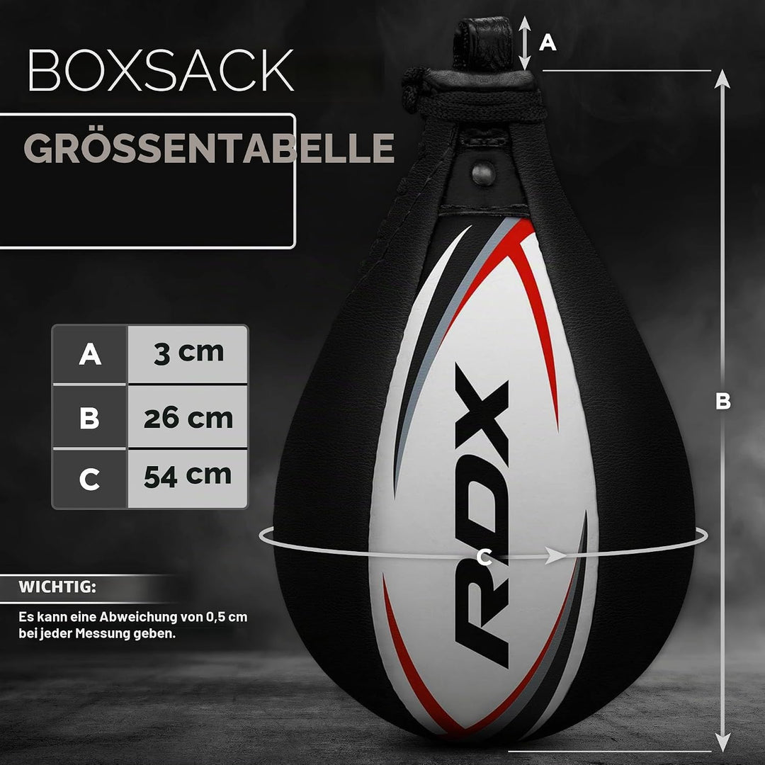 RDX Boxbirne Erwachsene Leder Set, Speedball Hängend Mit Halterung, Profi Punchingball Boxing Speed