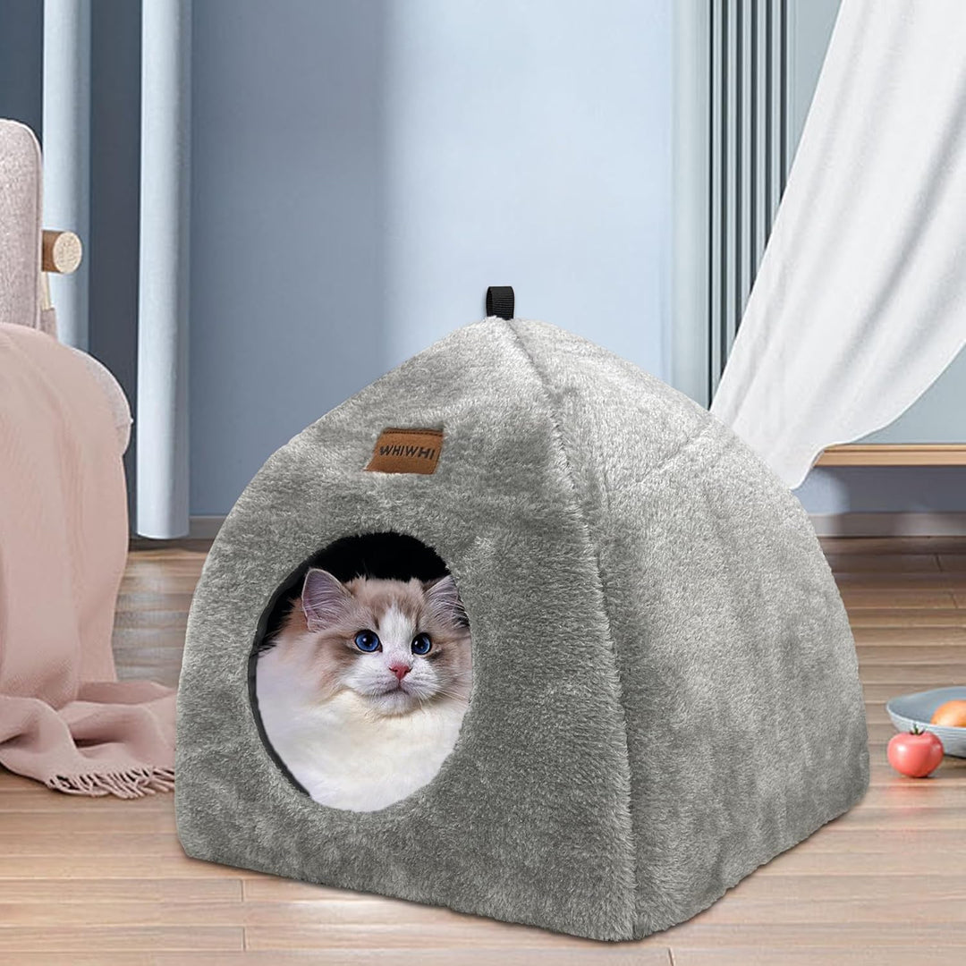 Katzenhöhle für Drinnen Katzenzelt mit Waschbarem Plüschkissen Weiches und Flauschiges Katzenhaus Kl