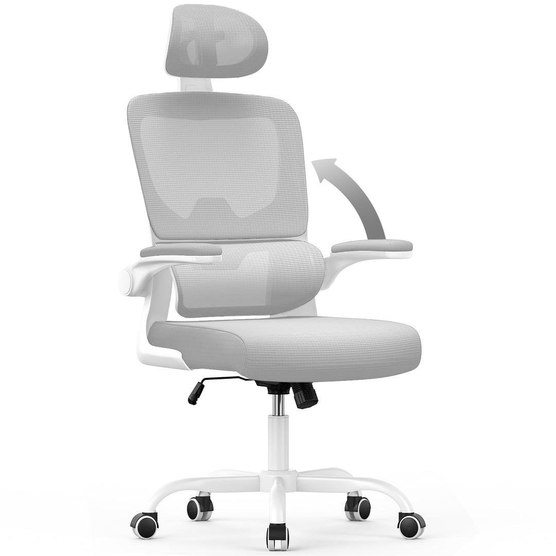 naspaluro Bürostuhl Ergonomischer, Schreibtischstuhl mit Verstellbarer Kopfstütze, Armlehnen, Dynami