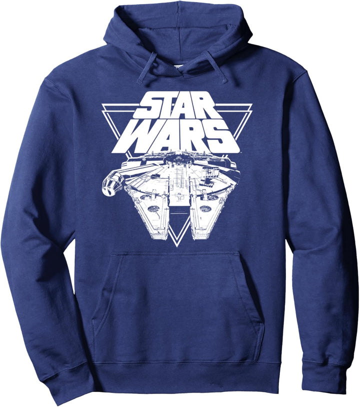 Star Wars Last Jedi Millennium Falcon Geometric Logo Pullover Hoodie