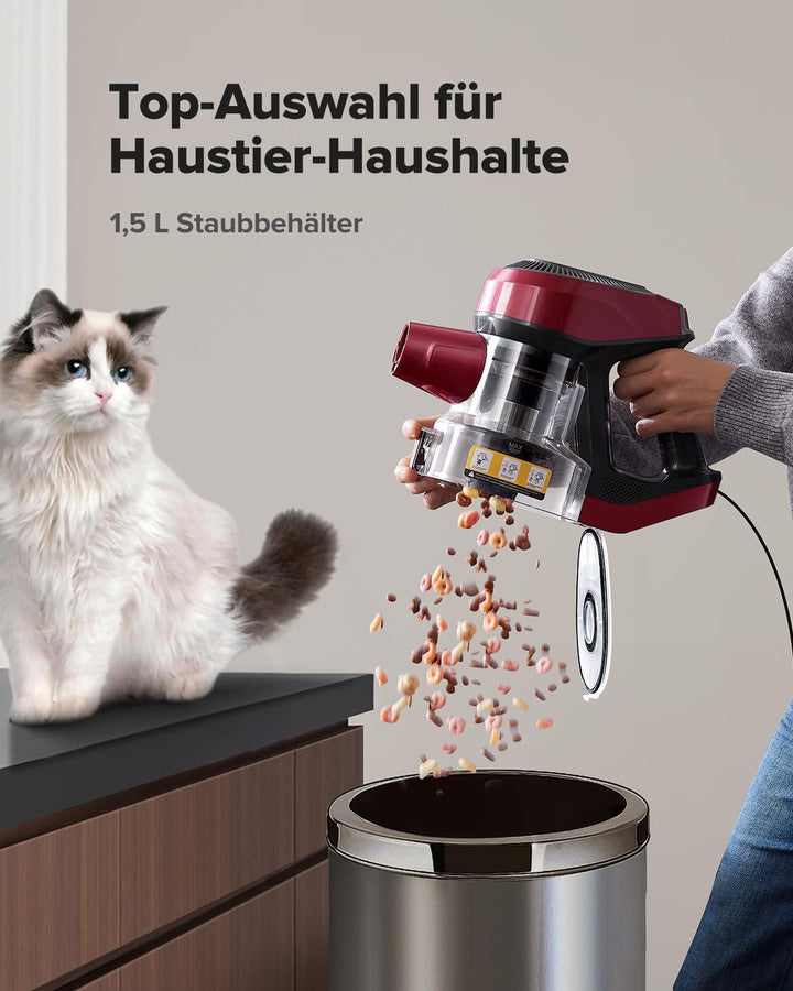 Vexilar C8 6-in-1 Staubsauger, 60KPa Staubsauger mit Kabel, 600W Vacuum Cleaner, 7M Handstaubsauger,