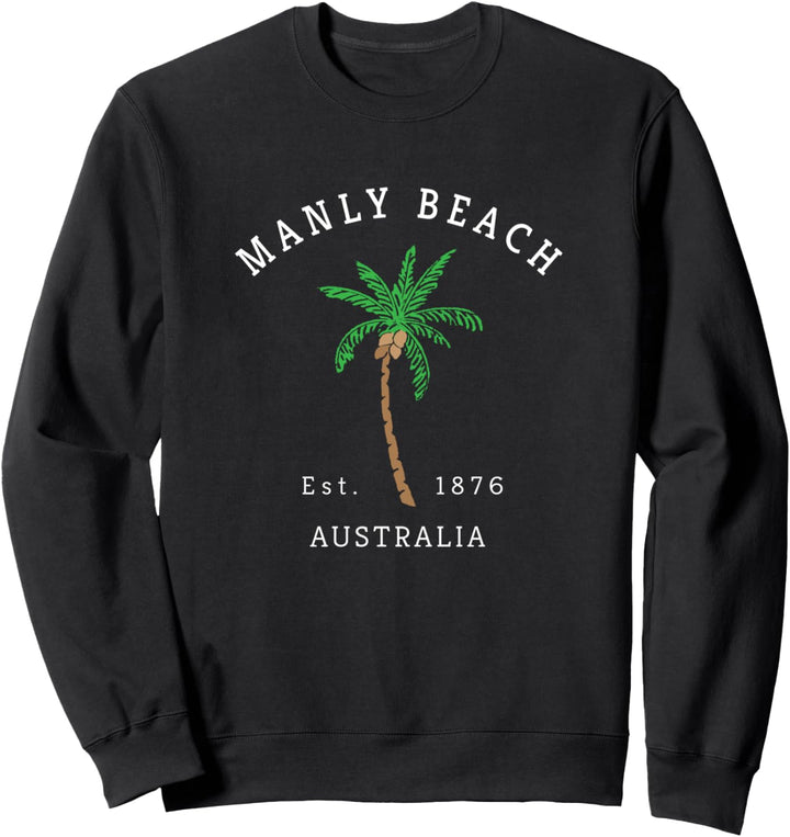 Manly Beach Australien Bunte Palme Retro Neuheit Kunst Sweatshirt