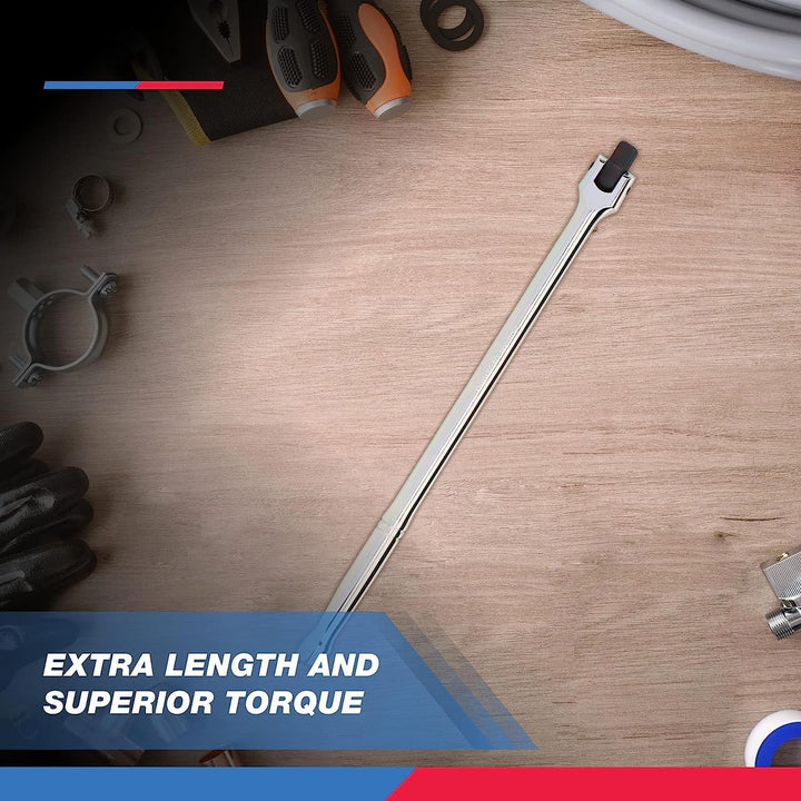 Neiko 00200A 1/2 Zoll Antriebsverlängerung Breaker Bar | CR-V Stahl | drehbarer Flexkopf | 38,1 cm L