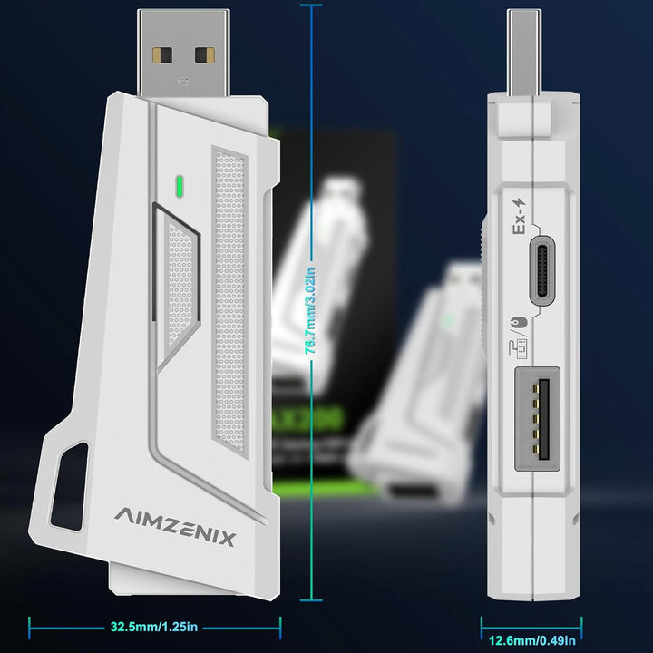 AX200 Computer-Maus und Gaming-Tastatur-Adapter für PC, Unterstützung Key Mapping, Aim Assist, Recoi