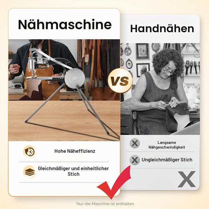 MINRS Handnähmaschine, Schuh-Cobbler-Maschine, 360° Einstellbare Richtung, Schuh-Reparatur-Nähmaschi