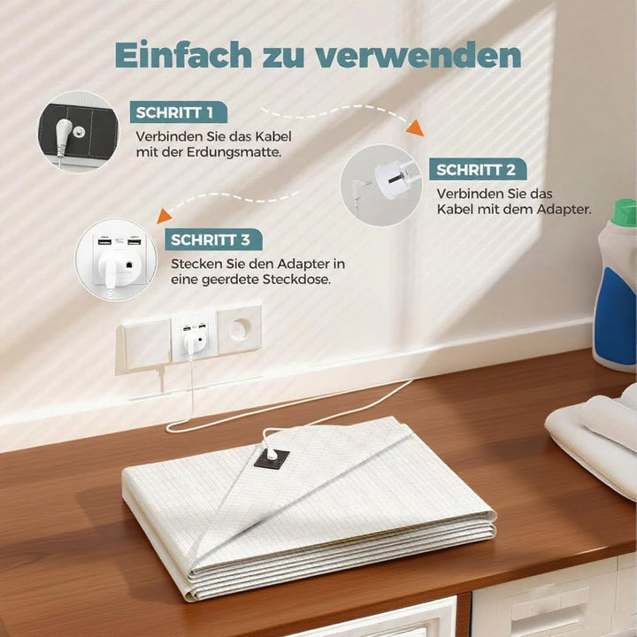 RIQINXIN Silberfaser Erdungsmatte Atmungsaktive Erdungsbettmatte für Besseren Schlaf Erdungsbettlake