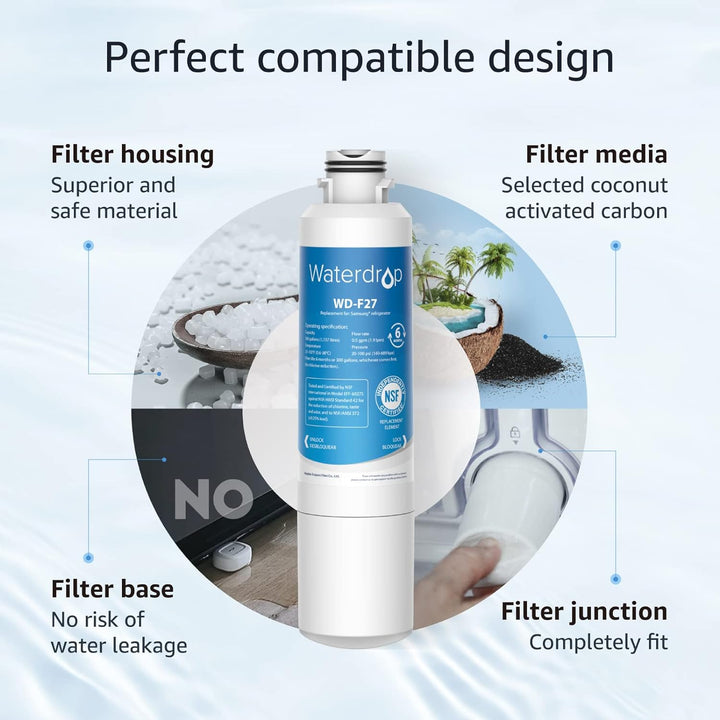 Waterdrop 3X DA29-00020B Kühlschrank Wasserfilter Ersatz, Kompatibel mit Samsung DA29-00020B HAF-CIN
