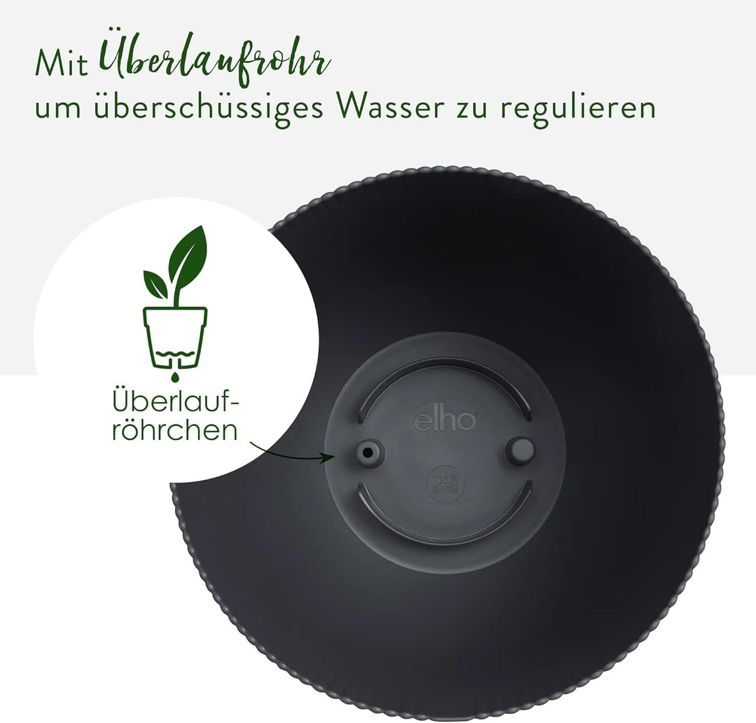 elho Sereh Round 47 - Flower Pot for Indoor and Outdoor Use - 100% Recycled Plastic - Diameter 47.0