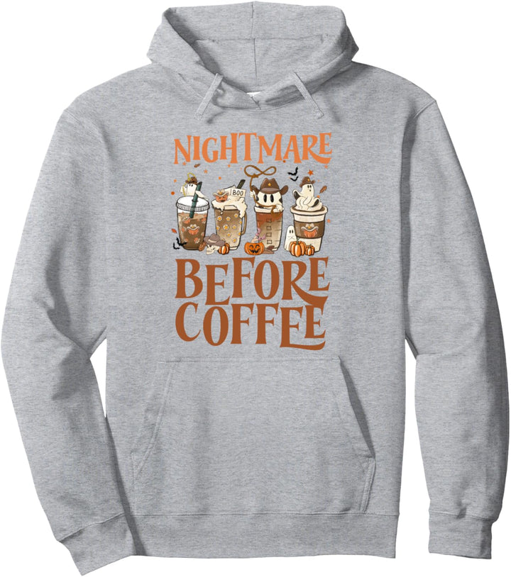 Lustiger Nightmare Before Coffee Kürbis Geist Cowboy Halloween Pullover Hoodie