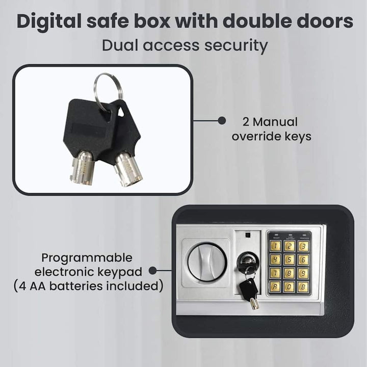 vidaXL Digitaler Safe mit Schloss Dunkelgrau 35 x 31 x 80 cm Stahl, Heimwerker Schreibtischsafe, mod