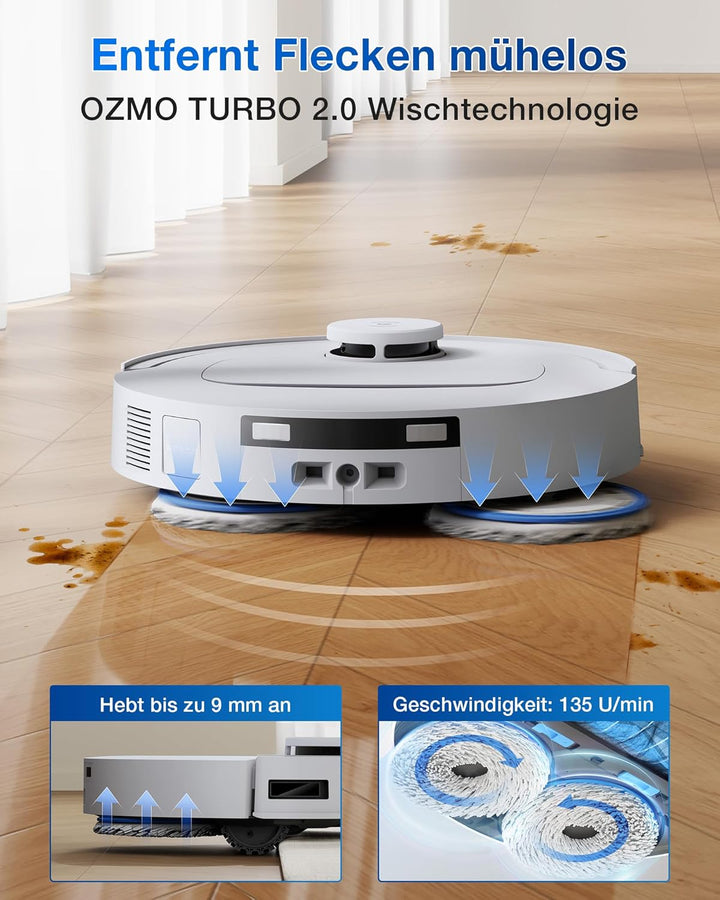 ECOVACS DEEBOT T30C Omni Gen2, Saugroboter mit Wischfunktion, 25.000 Pa, OZMO Turbo 2.0 Wischsystem,