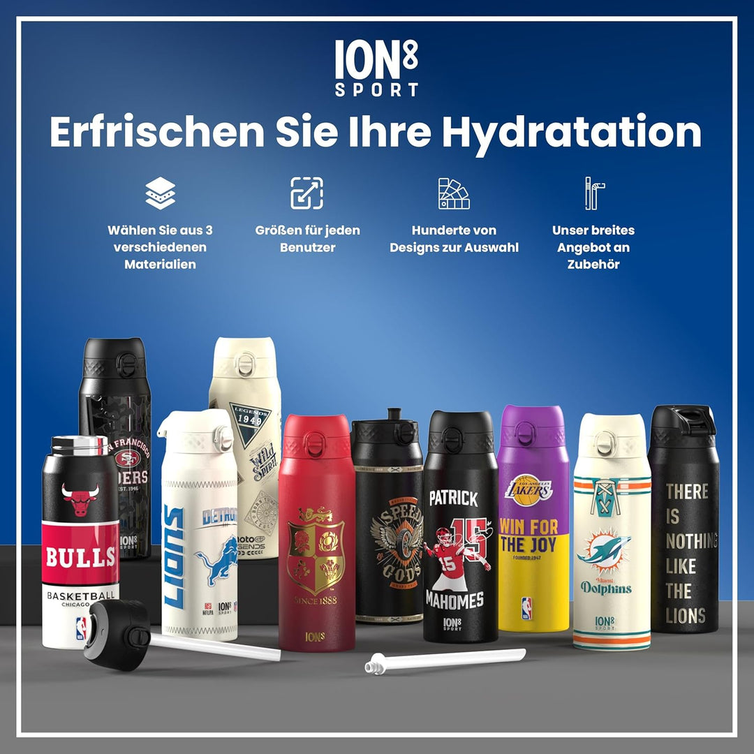 NBA Portland Trail Blazers Trinkflasche Mit Herausnehmbarem Strohhalm, 750ml/24oz, Auslaufsichere Is