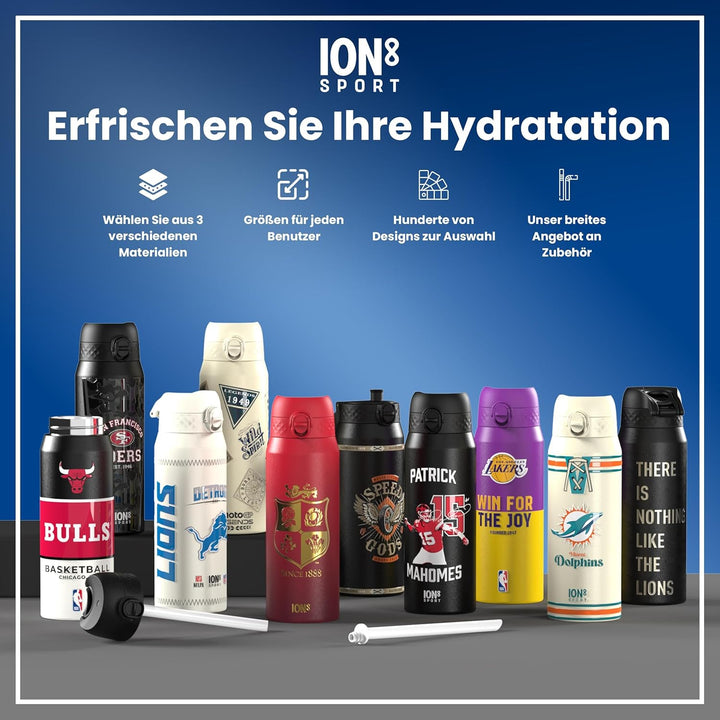 NBA Portland Trail Blazers Trinkflasche Mit Herausnehmbarem Strohhalm, 750ml/24oz, Auslaufsichere Is