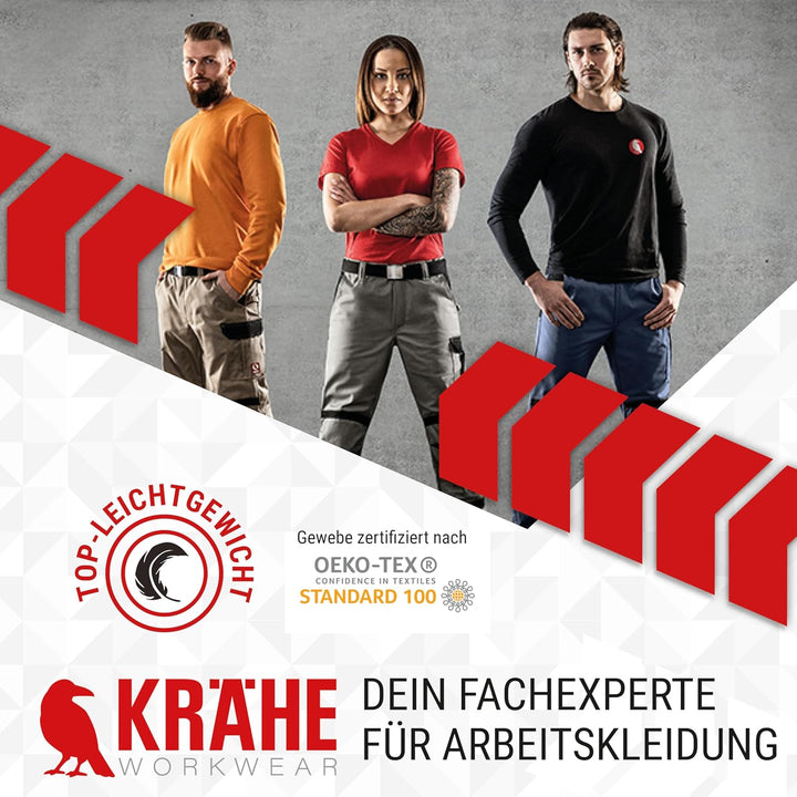 KRÄHE WORKWEAR Profession Pro Evo Bundhose I Arbeitshose mit Stretch I Made IN Europe I unser Allrou