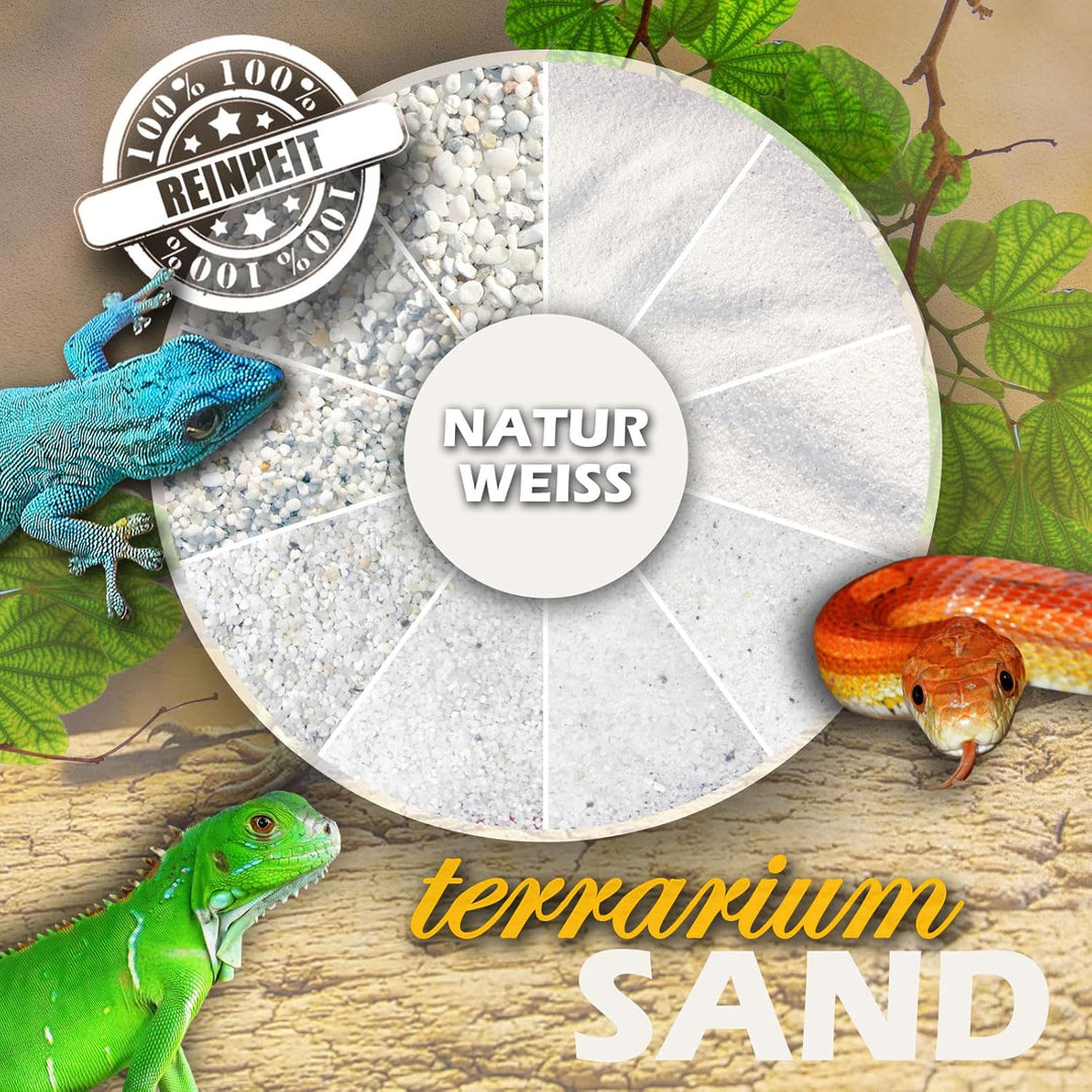 Samore 25 KG Terrariensand 0,1-0,3 fein naturweiss Terrariumsand Wüstensand Bodengrund hochrein Sand