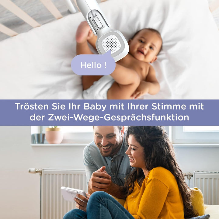 Hubble Connected Nursery Pal SkyView Baby Monitor with Camera, 5 Inch Screen, Cot Mount, 7 Colour Ni