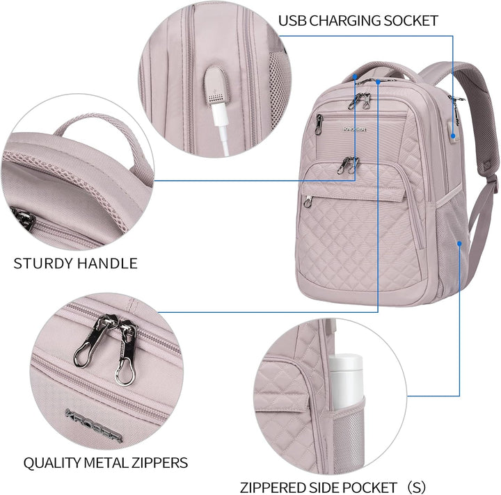 KROSER Laptop Rucksack 17,3'' Business Rucksack Schulrucksack Grosser Wasserdicht Taschen Reise Back