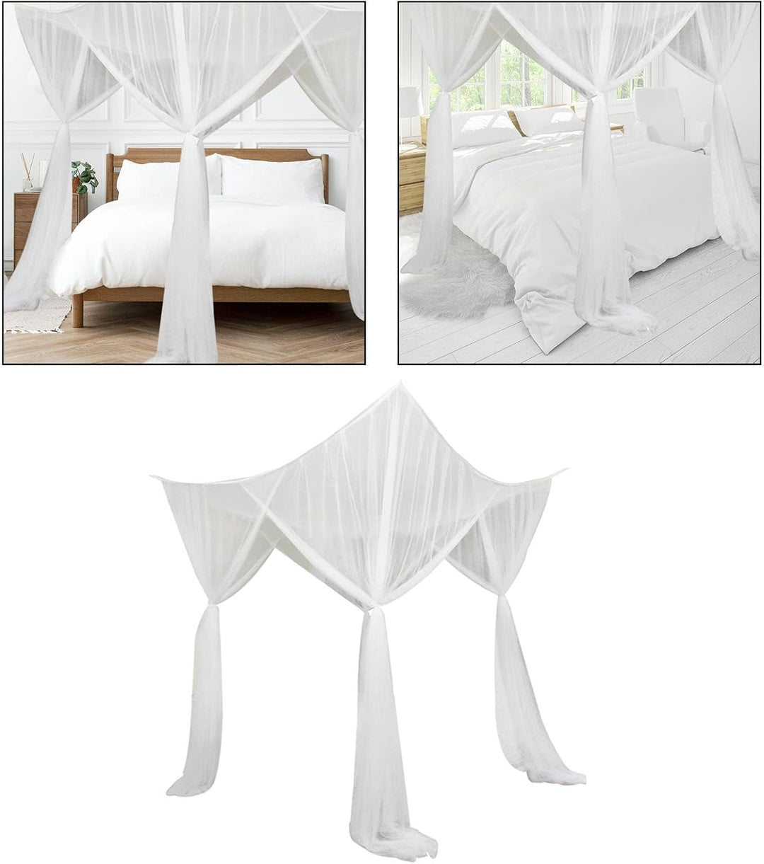 Baoblaze 4 Eckpfosten Himmelbett Vorhang, Moskitonetz Doppelbett und Einzelbett, Mückenschutz Moskit