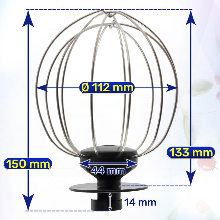 MONTERAL Schneebesen für Küchenmaschine mit Originalcode AT6116022700 für Ariete