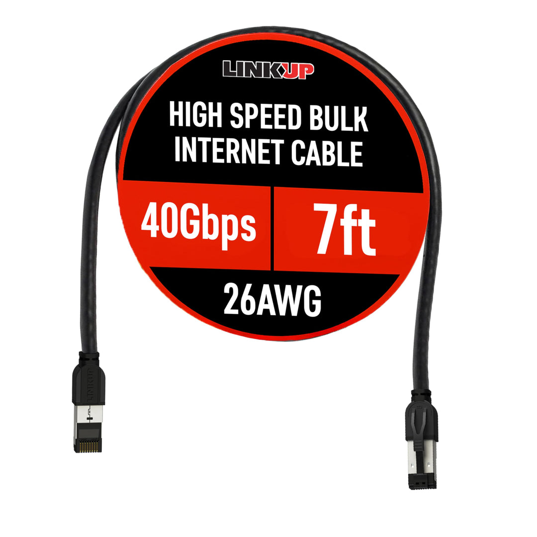 LINKUP - [40Gbps Zertifiziert] Cat8-Ethernet-Patchkabel Doppelt Geschirmt┃2000MHz (2Ghz) Cat8.1┃Zuku
