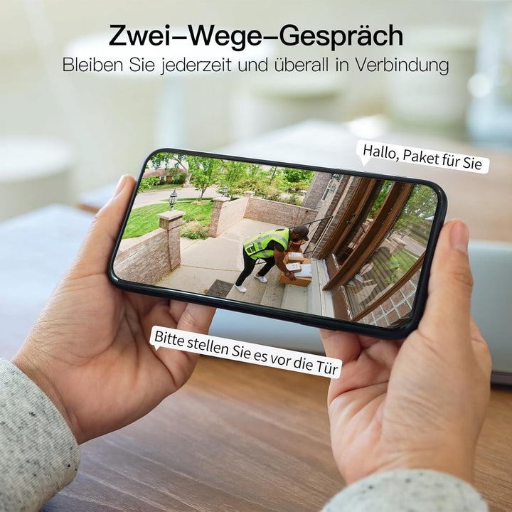 Vimtag 4MP Kamera Überwachungs Aussen, IP66 Wasserdicht, Überwachungskamera Aussen/Innen mit Farbige