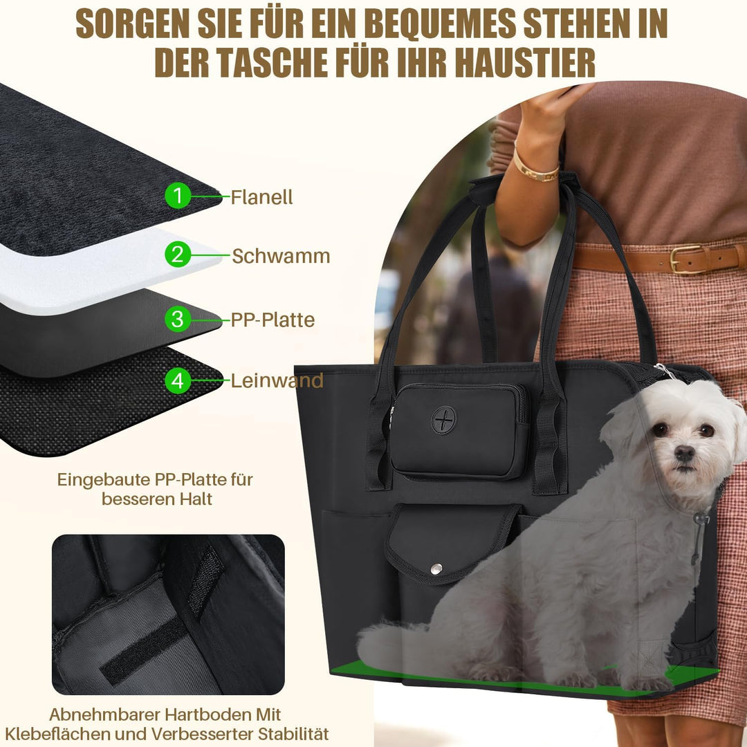 Eyein Hundetasche - Tragbare hundetragetasche mit Taschen &amp; Sicherheitsleine, Atmungsaktive Transpor