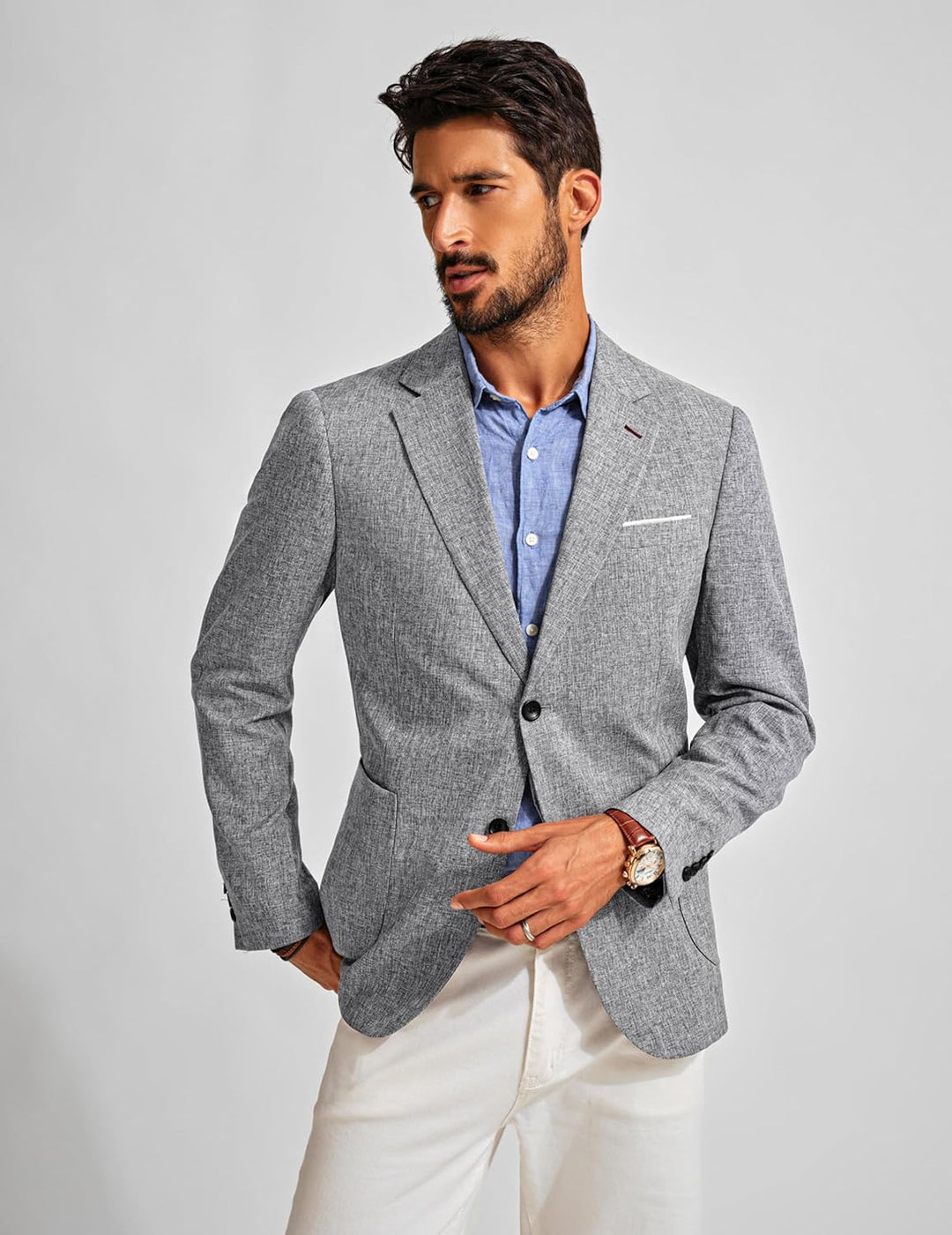 PJ PAUL JONES Herren Sakko Sportlich Regular Fit Business Anzugjacke Modern Freizeit Blazer mit 2 Kn