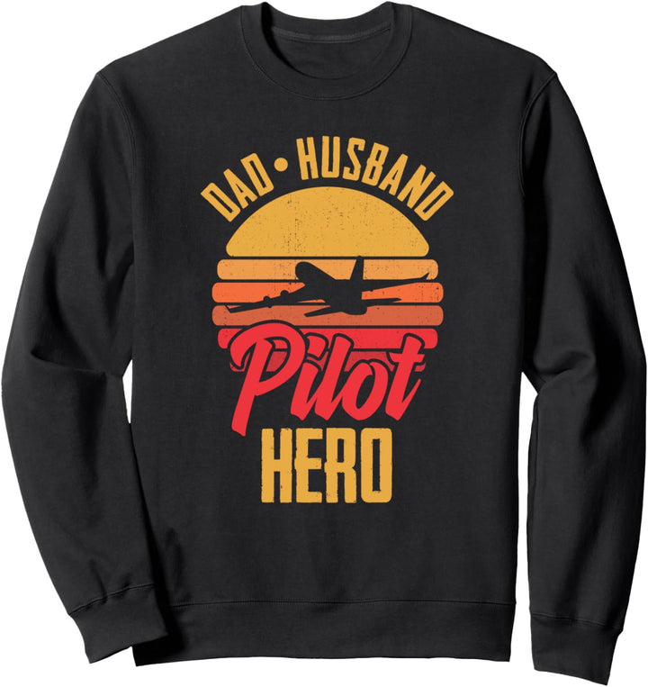 Flugzeug Flieger Luftfahrt - Papa Ehemann Pilot Held Sweatshirt